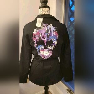 Disney Black Jacket with Colorful Character Skull Design